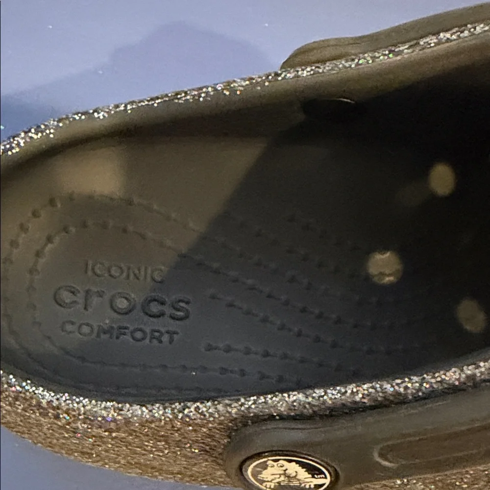 CROCS Kids Glitter Slippers - Black